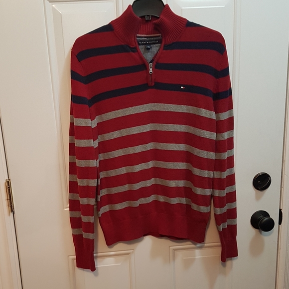 💥Heat wave sale Mens Tommy Hilfiger 1/4 zip sweater - Picture 1 of 4